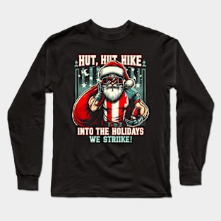 Santa American Football Player Long Sleeve T-Shirt